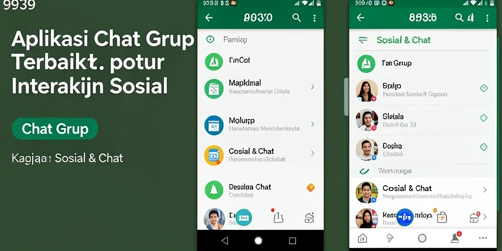 Antarmuka aplikasi 9939 menampilkan fitur Chat Grup yang menarik.