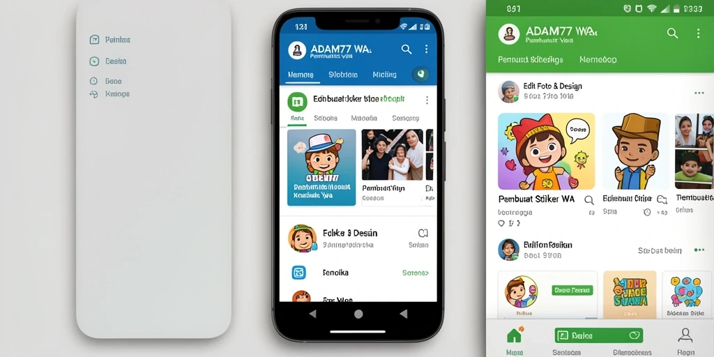 Tampilan antarmuka ADAM77 saat membuat stiker WA yang menarik.