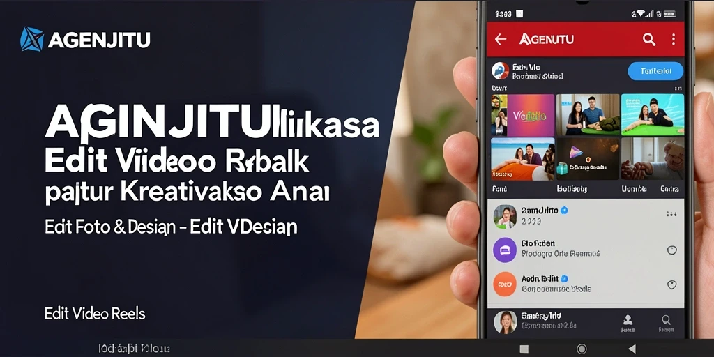 Antarmuka AGENJITU menampilkan alat edit video yang intuitif dan modern.
