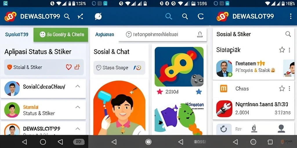 Tampilan antarmuka DEWASLOT99 dengan berbagai pilihan stiker.