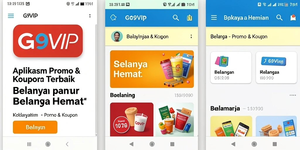 Antarmuka pengguna aplikasi G9VIP dengan berbagai pilihan kupon.