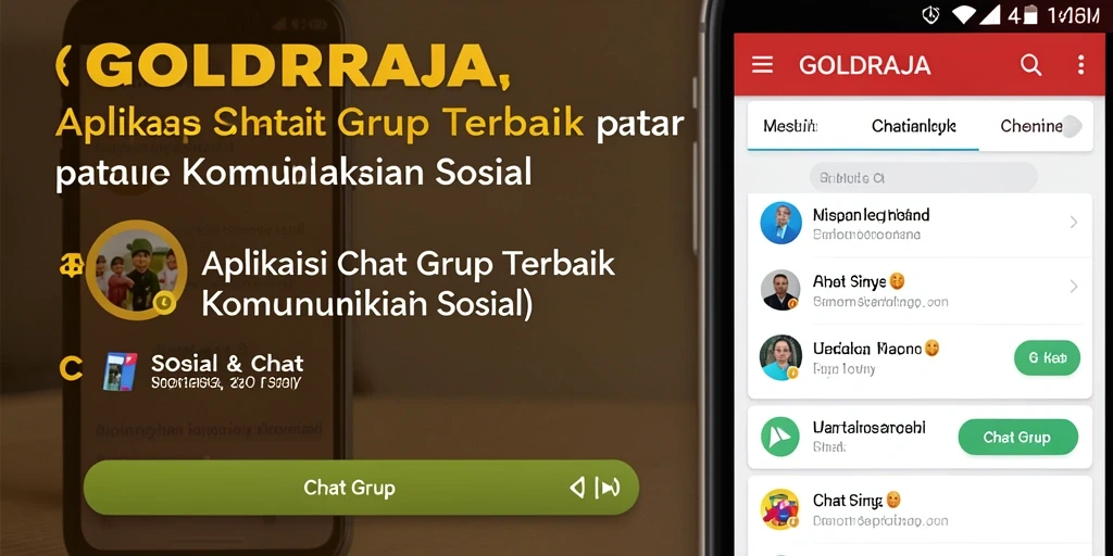 Tampilan antarmuka aplikasi GOLDRAJA yang intuitif untuk chat grup.