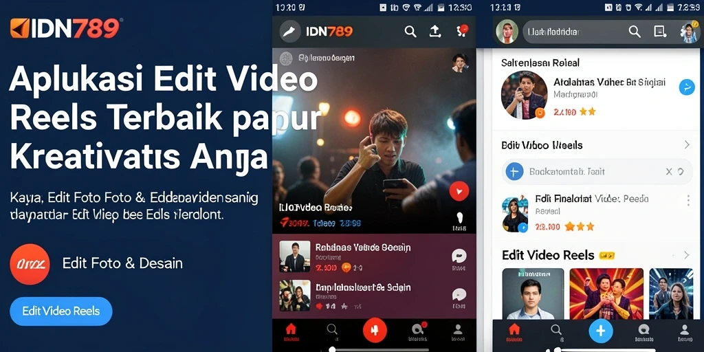 Antarmuka IDN789 yang intuitif untuk Edit Video Reels.