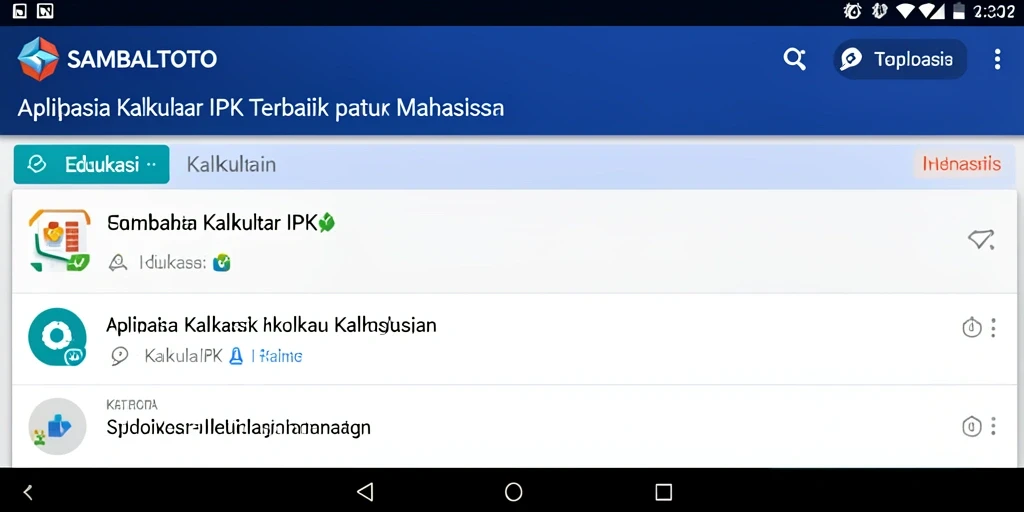Tampilan antarmuka SAMBALTOTO yang user-friendly untuk Kalkulator IPK.
