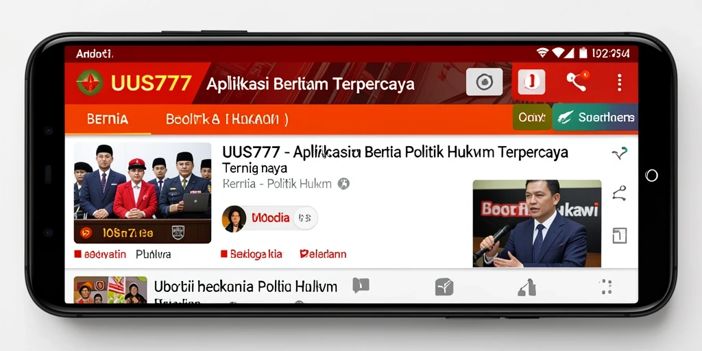 Tampilan utama UUS777 menampilkan berita politik dan hukum terkini.