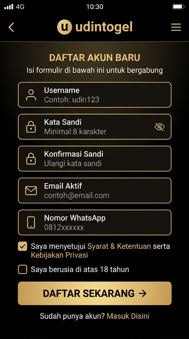 Panduan Registrasi Akun udintogel untuk Pengguna Android